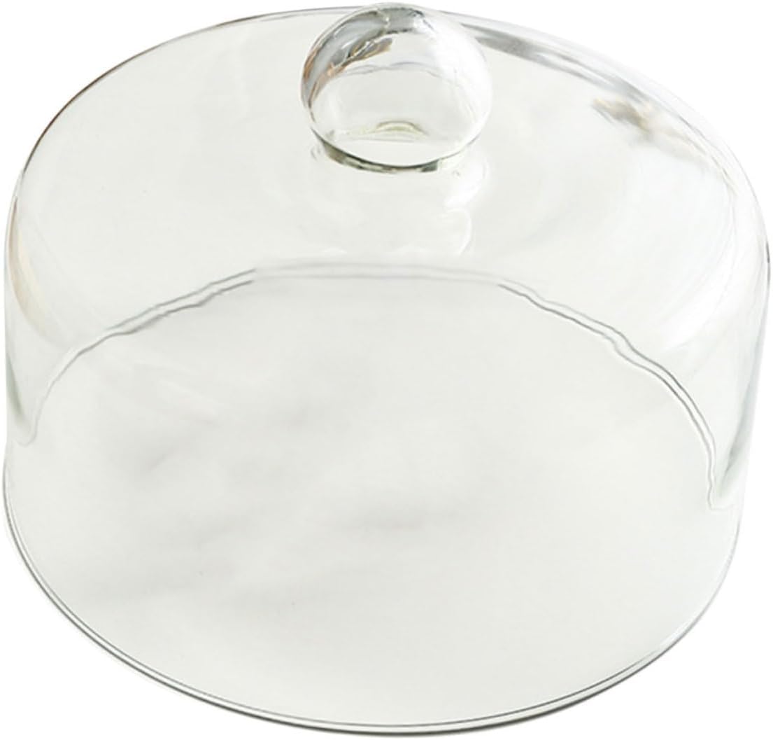 Glass Cake Cover Dustproof Design Food Grade Lead-Free Dome for Desserts and Pastries 10-inch Size for Home and Bakery Use