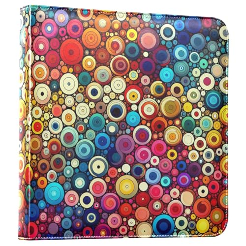 Álbum de Fotos Autoadhesivo DIY Scrapbook Album Circulos Abstractos Colorido Encuadernador de 3 Anillos Libro de Fotos 40 Páginas 8x10 para Recuerdos miniatura 1