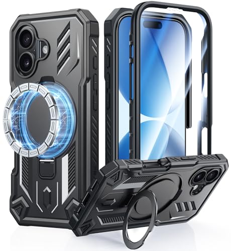 FNTCASE for iPhone 17 Phone Case: Magnetic Stand Case with Built-...