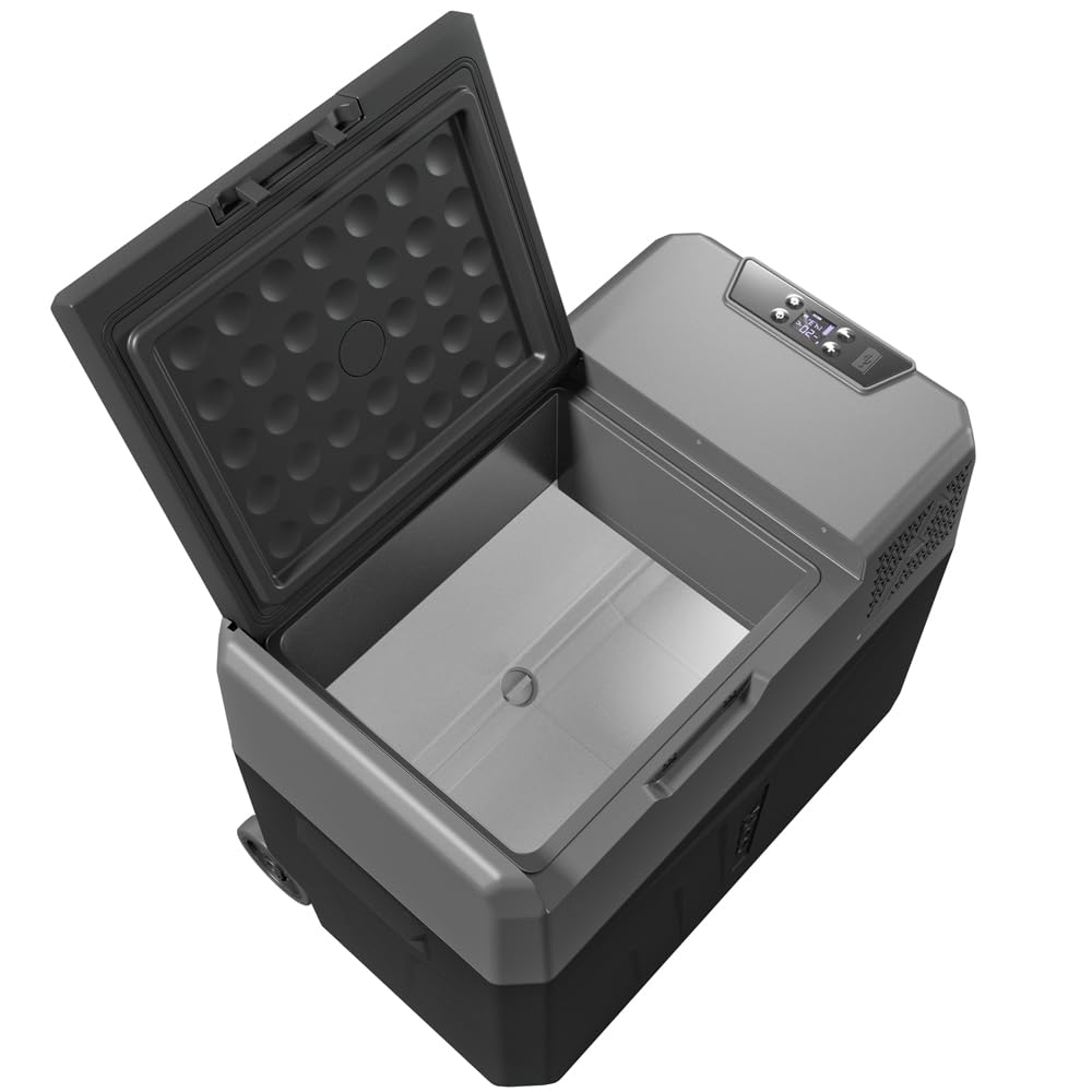 Yolco BCX40 Carbon elektryczna lodówka kompresorowa, sterowanie aplikacją za pomocą Bluetooth, 12/24 V i 230 V, do samochodu, ciężarówki, łodzi, lodówki kempingowej