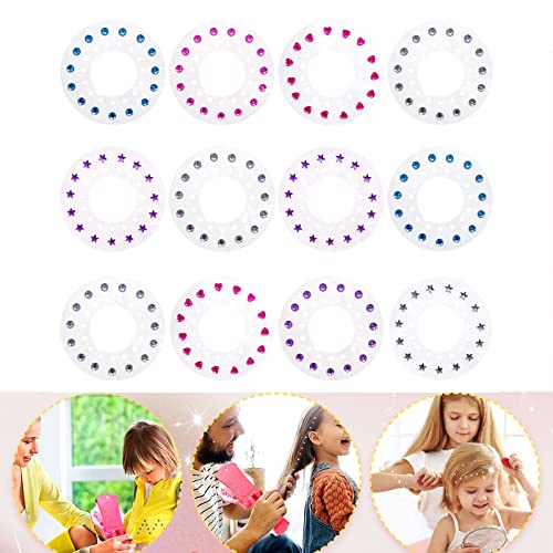 Hair Bedazzler Kit, 180 Gemas para el Cabello, Sello de Gemas para el Cabello, Herramienta de Peinado para el Cabello para Navidad, Día del Niño, Regalos de Cumpleaños Cover