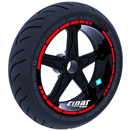 Reflektif Kırmızı Moto GP Stili Jant Şeridi Sticker
