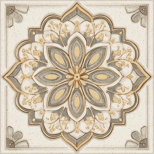 IOHEFY Peel and Stick Floor Tiles 12x12 Inch Beige Grey