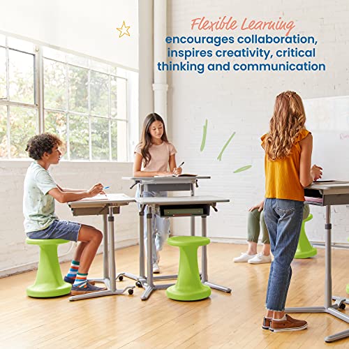 Image of ECR4Kids Twist Active Wobble Stool, 18in Seat Height, Classroom Furniture, Lime Green