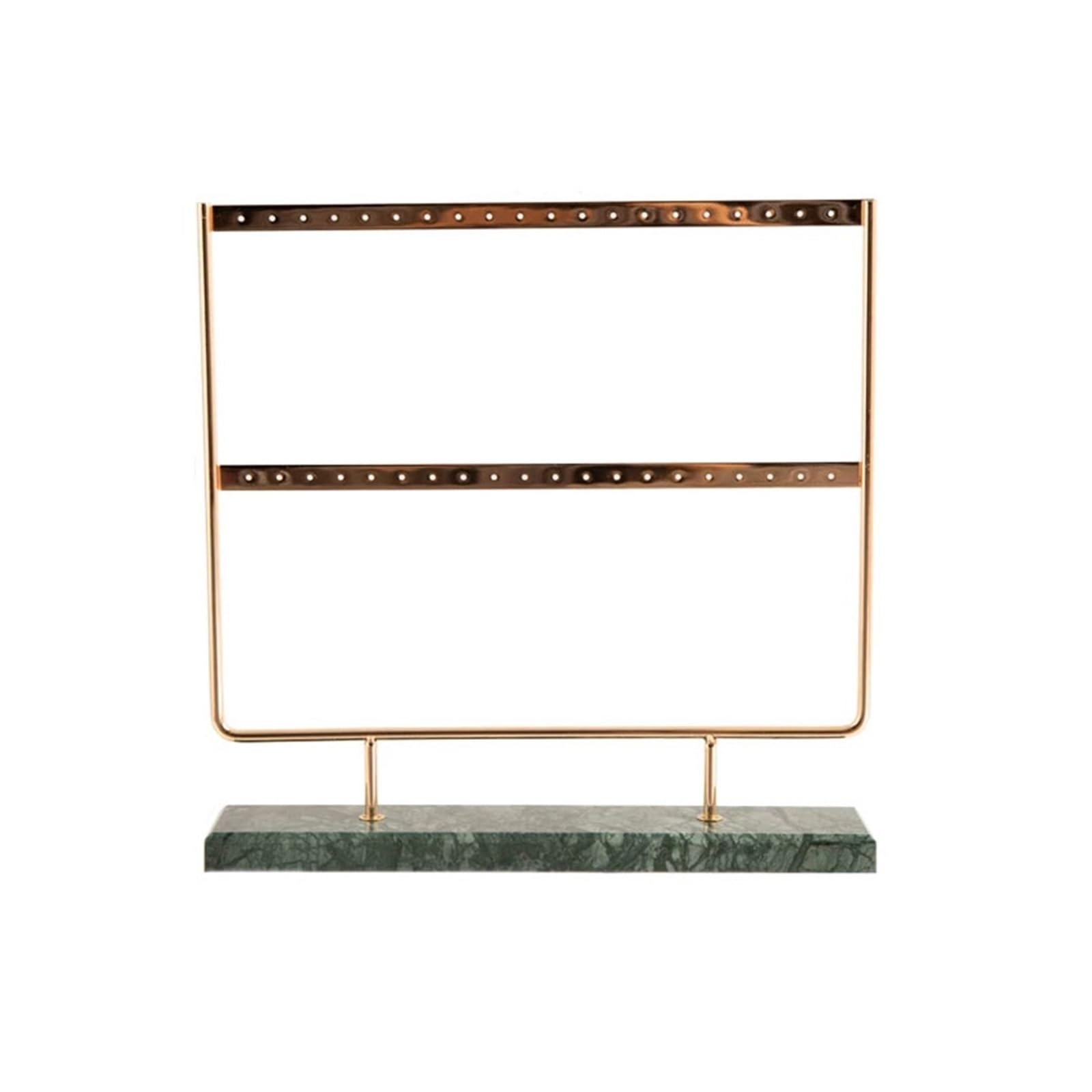 Soporte de joyería 2-Tier Metal Earring Display Stand with Marble Base Organizador de Joyas