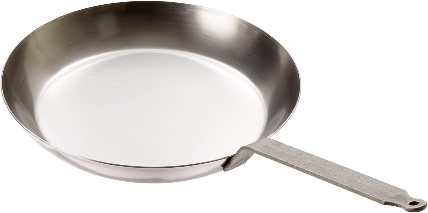 MatferBourgeat 062003 Black Steel Round Frying Pan, 10 1/4-Inch, Gray