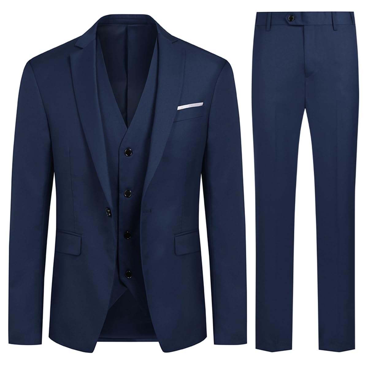 Allthemen Abito da Uomo 3 Pezzi Slim Fit Completo Formale da Matrimonio Un Bottone Giacca Gilet Pantaloni