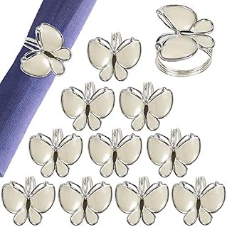 wonlex Butterfly Napkin Rings 12 Pack, Napkin Ring Gifts for Thanksgiving Day, Easter