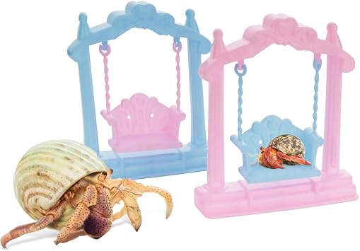 Hermit Crab Toys 2 Pack Mini Swing Ladder Climbing Decor for Terrarium, Tank Crab Habitat Accessories Fun Stimulation Exercise