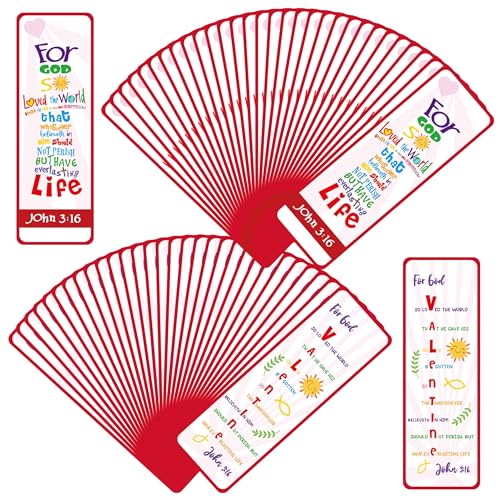 TICIAGA 60PCS Valentine's Day Bible Verses Bookmark Bulk for Kid,