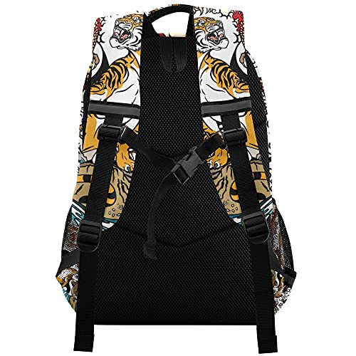 Glaphy Chinese Dragon Tiger Backpacks Laptop School Book Bag Lightweight Daypack For Men Women Teens Kids #TOP1