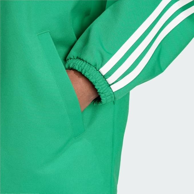 adidas Mens Adicolor Mesh Coach Jacket Athletic Outerwear Casual - Green3