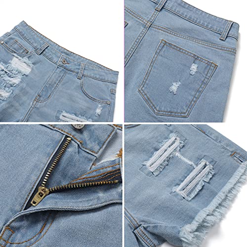 Image of CHICZONE Womens Mid-High Waisted Stretchy Denim Jean Shorts