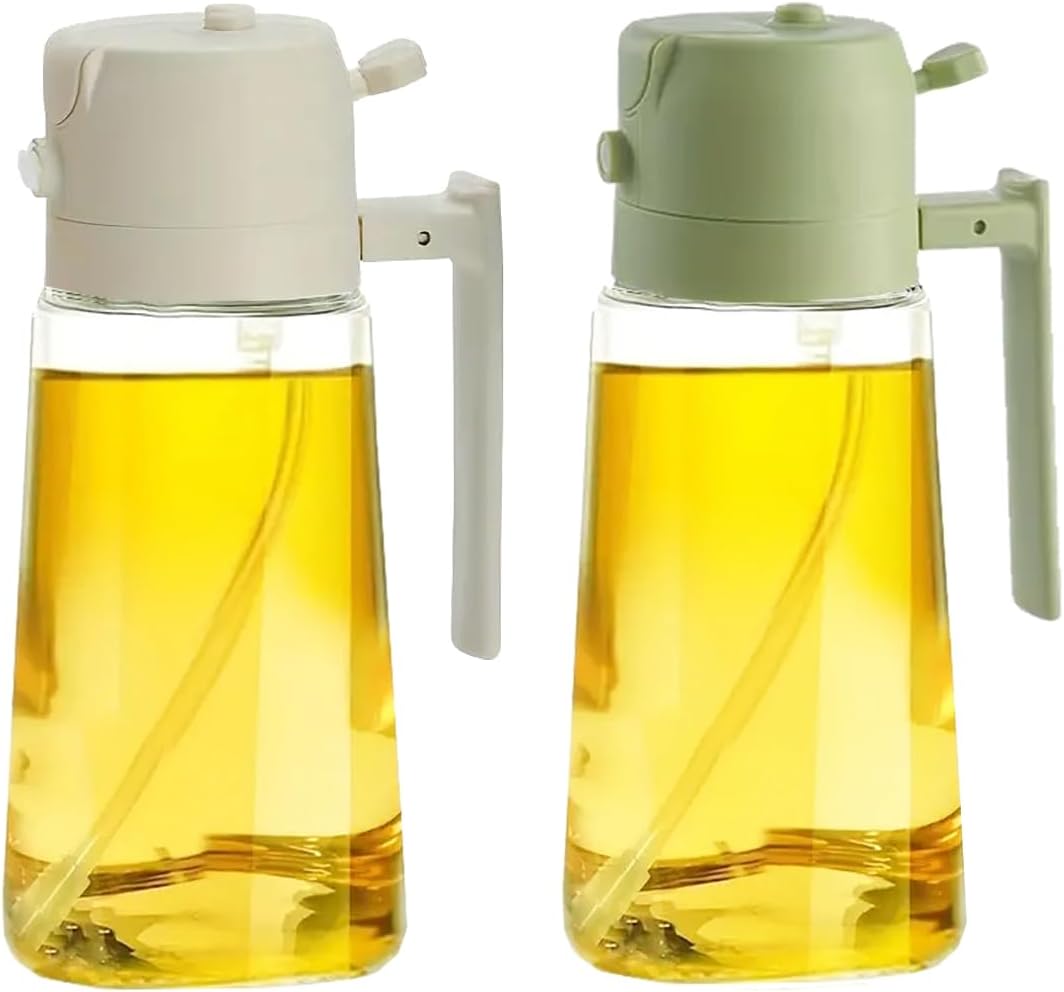Oil Sprayer for Cooking-2 in 1 Olive Oil Dispenser, 16oz/470ml Oil Dispenser Bottle Oil Mister for Air Fryer, BBQ,Salad, Frying, Barbecue (2Pcs White&Green) Oil Sprayer for Cooking-2 in 1 Olive Oil Dispenser, 16oz/470ml Oil Dispenser Bottle Oil Mister for Air Fryer, BBQ,Salad, Frying, Barbecue (2Pcs White&Green)