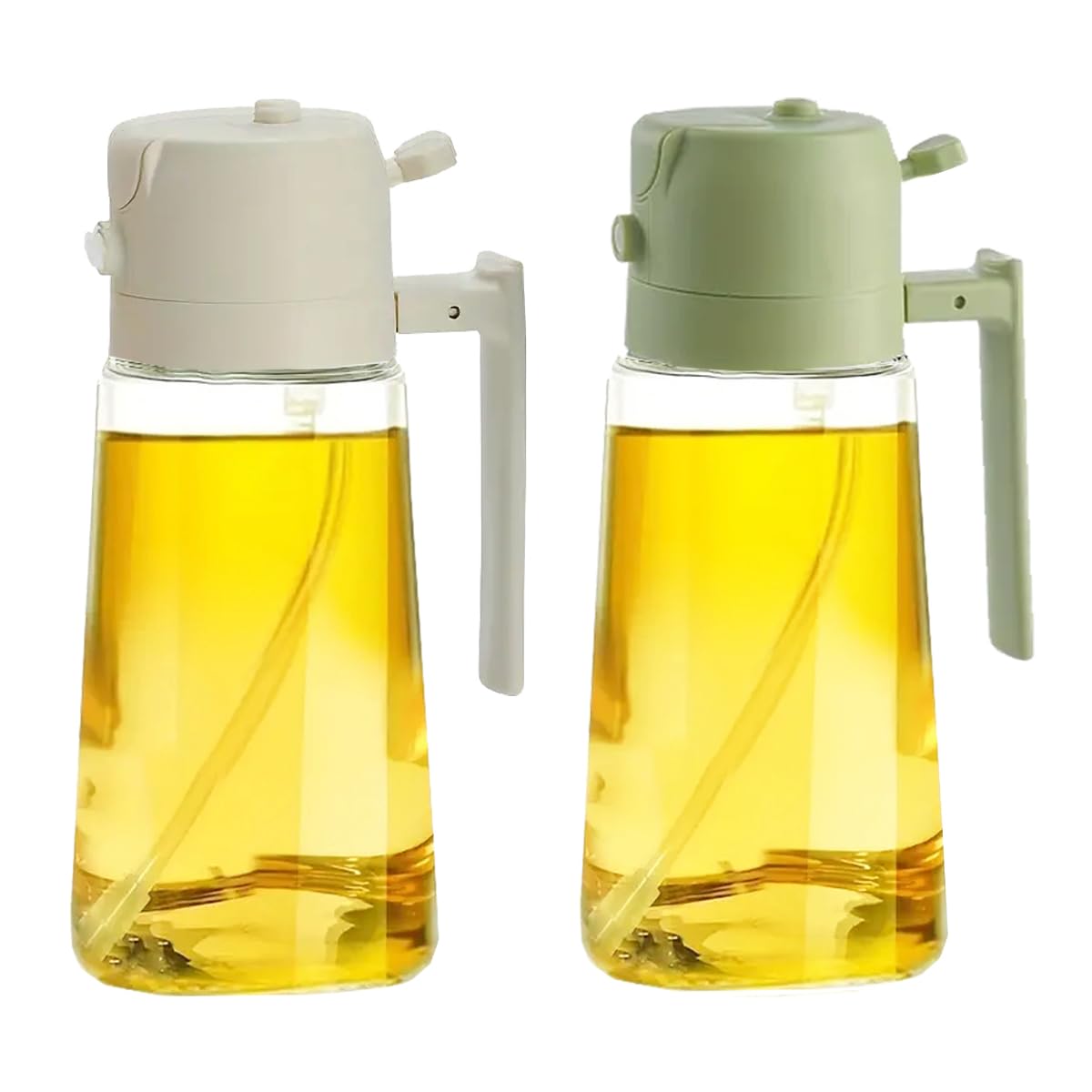 RFetomax Oil Sprayer for Cooking-2 in 1 Olive Oil Dispenser, 16oz/470ml Oil Dispenser Bottle Oil Mister for Air Fryer, BBQ,Salad, Frying, Barbecue (