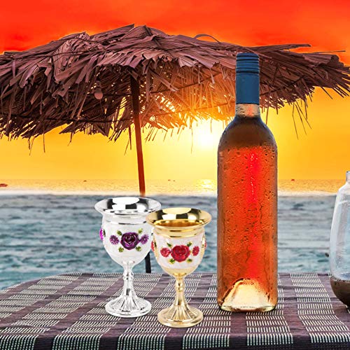 Taças de vinho de Natal Amosfun com 2 peças de taças de vinho estilo retrô europeu, taças de liga pa