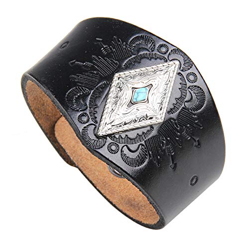 Bracelet en cuir de couple noir et marron rétro style ethnique