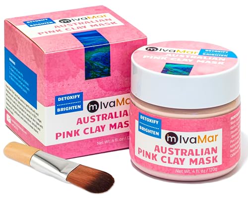 Skincare Australian Pink Clay Face Mask - Blackhead Remover - Glow Recipe - Natural Kaolin Clay - Beauty – Pore Cleansing - Acne Treatment –Detoxify - Dermatologically Tested