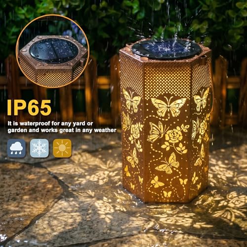 Image of Eandisom Birthday Gifts for Women, 1 Pack Butterfly Solar Lanterns