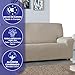 BLUZIMAN® Elastischer Sofabezug 3-Sitzer - Oeko-TEX Zertifizierter, Hochwertige Couch Überzug, rutschfeste Sesselüberwurf, Universal Passform, Jacquard-Stoff (Leinen)