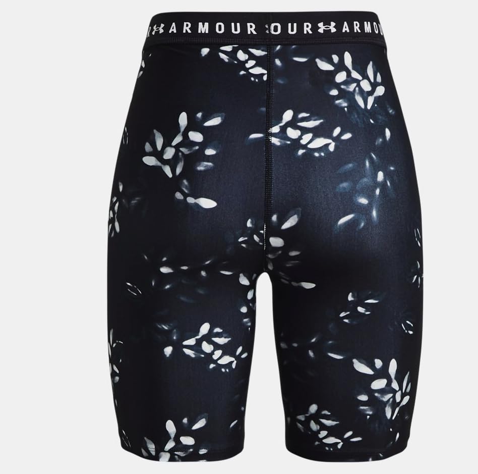 Women's UA Heat Gear Printed Bike Shorts Black/White Small