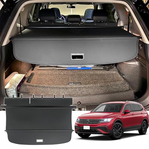 VESUL Retractable Trunk Cargo Cover Compatible with Volkswagen VW Tiguan 2024-2018 Security Shade Shield Tonneau Cover Luggage Privacy Screen with Extra Canvas Cover(not for 2025 tiguan)