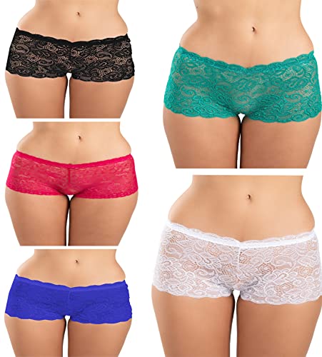 Image of FIMS - Fashion is my style Cotton Lycra Net Boy Short Panty for Womens, Mid Rise, Satin, Hipster Panties, Daily Use, Back and Front Coverage, Brief, See Main Image to Check How Many Panty You Will Get