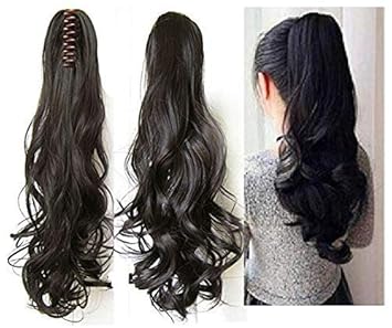 Glan Synthetic Ponytail Hair Extensions Feel Like Human Hair For Women And Girls Long Hair Look, Dark Brown, Pack Of 1