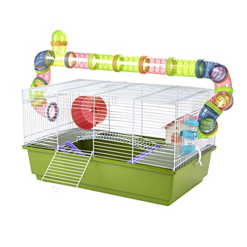 Pet Ting Cage pour Hamster avec Tubes de Course Vert Gerbil syrien
