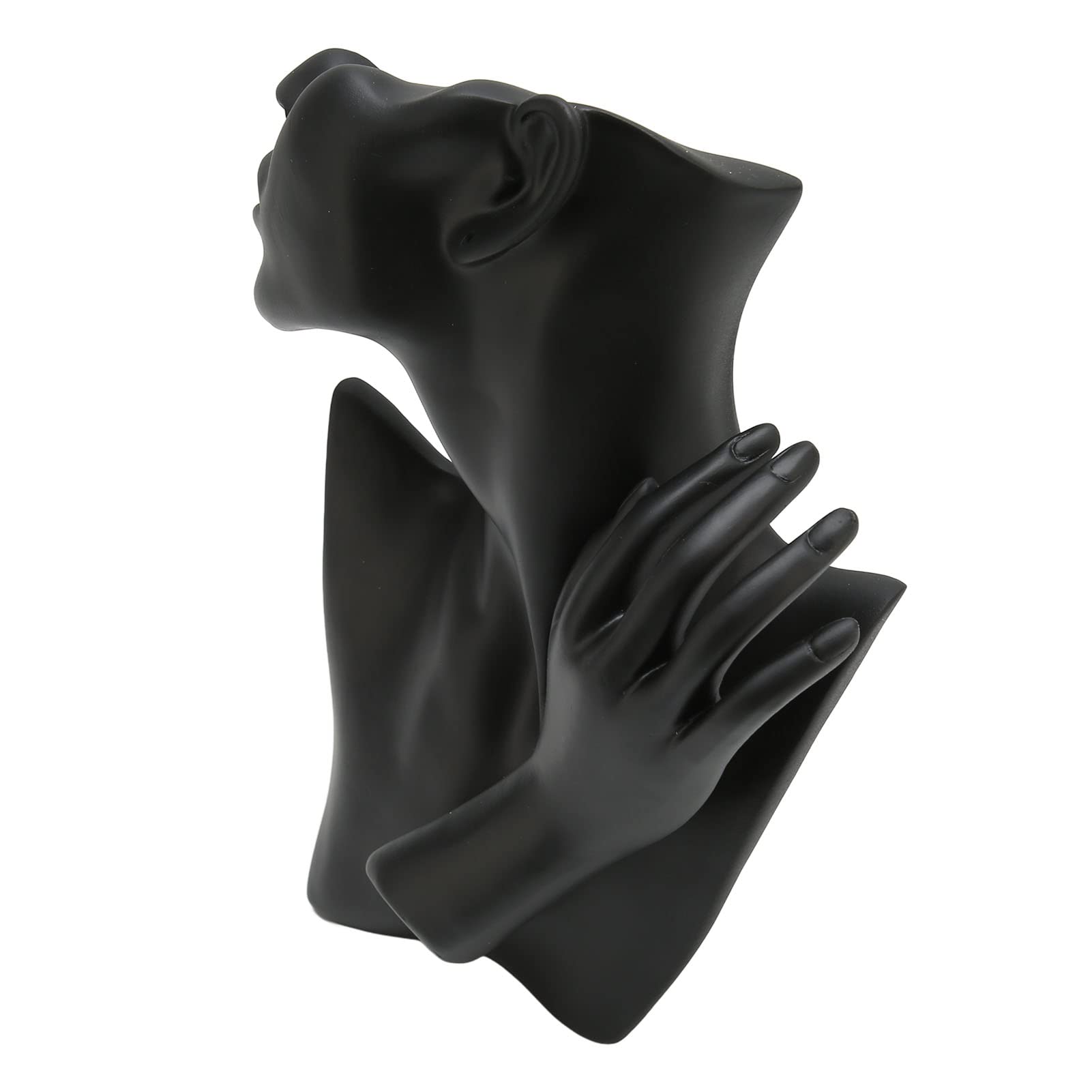 Mannequin bijoux en résine noire élégante pour l'exposition de colliers