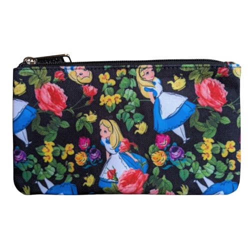 Loungefly Bolsa De Nylon Com Estampa Floral Completa Da Disney Alice No País Das Maravilhas