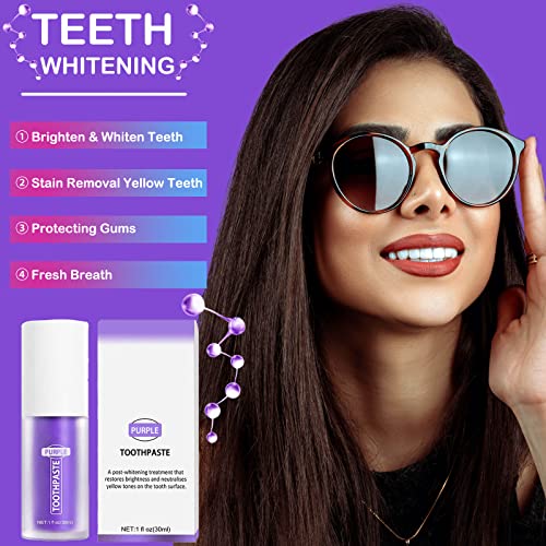 Purple Toothpaste For Teeth Whitening, Purple Whitening Toothpaste Extra Whitening, Purple Tooth Whitening Gel Stain Removal Toothpaste For Sensitivity Relief And Enamel Repair #TOP1