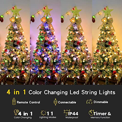 Rathun Globe String Lights,Multicolor 65.6 Feet 150 Led 11 Lighting Modes Fairy String Lights With Remote,Waterproof Mini Globe Lights Decorn For Indoor Outdoor Party Wedding Christmas Tree Garden #TOP3