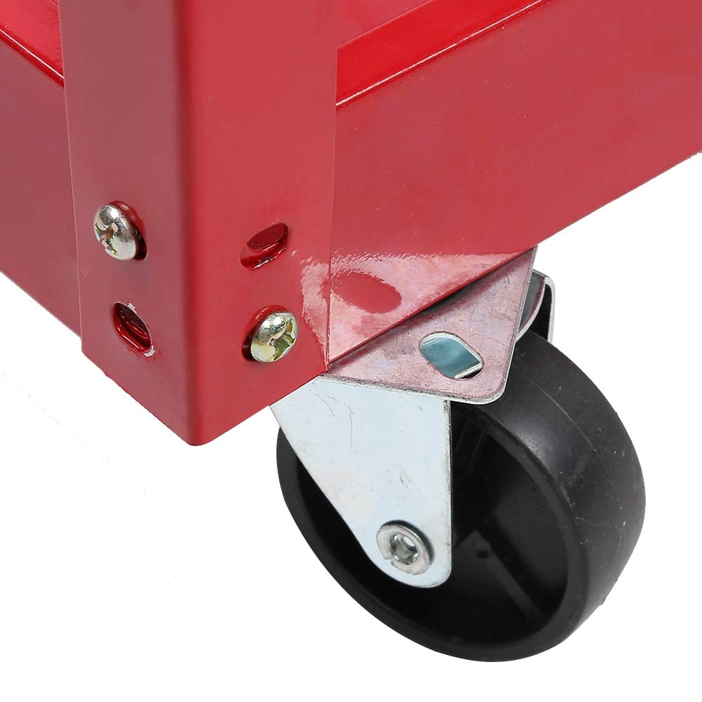 Ausla Carrello Portautensili Carrello Portautensili in Acciaio a 3 Livelli, capacità 100 Kg, 84 X 41 X 79 Cm, con Maniglia per Montaggio Laterale e 4 Ruote per Officina, Garage, Riparazione, Deposito