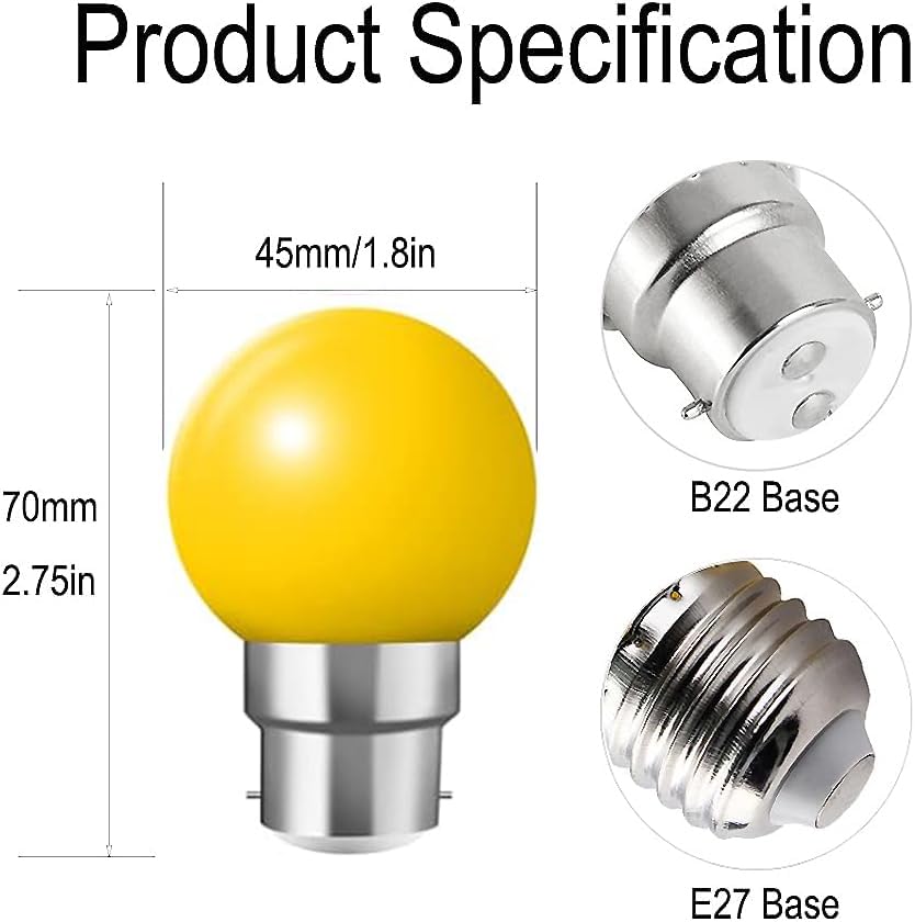 B22 Ampoule Led 2W Equivalent 20W Ampoule Baïonnette Violet Clair