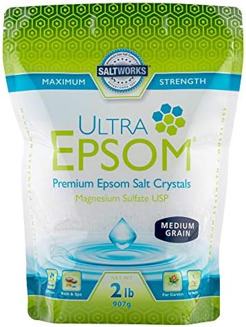SaltWorks Ultra Epsom Premium Bath Salt, Medium Grain, 2 Pound Bag