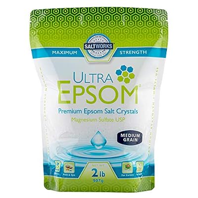 SaltWorks Ultra Epsom Premium Bath Salt, Medium Grain, 2 Pound Bag