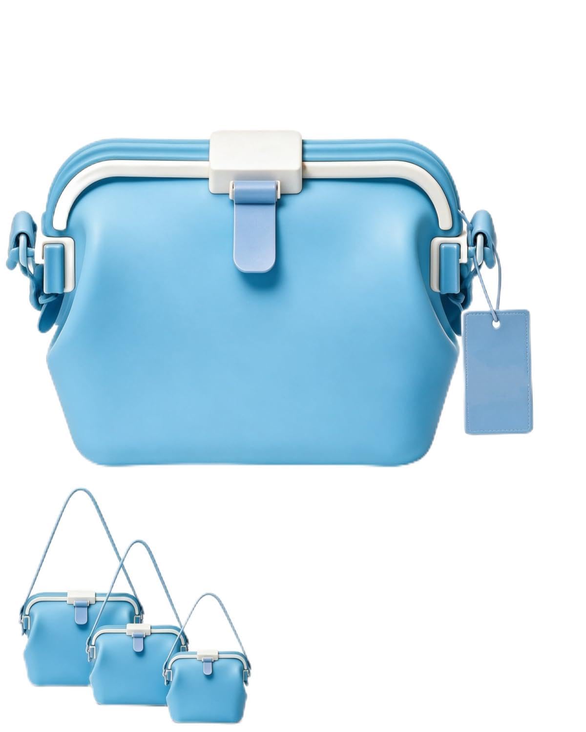 Generisch Wasserdichte Schwimmtasche FüR Damen, Zusammenfaltbare Strandtasche Mit Wasserdichtem Silikonfach FüR Nasse GegenstäNde, Geeignet FüR Schwimmen, StrandausflüGe Und Poolpartys