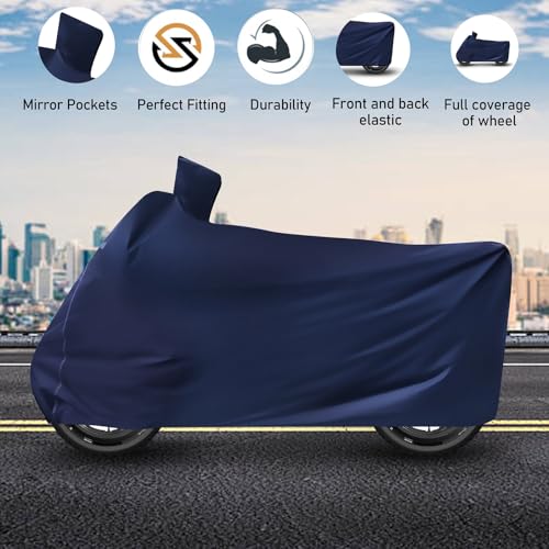 Image of Auto Hub Waterproof Bike Cover Compatible with Yamaha R15 Dustproof, UV Protection Two Wheeler Bike R15 Cover - Blue