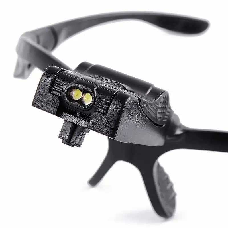 Image of Head Magnifying Glass Set,10X 15X 20X 25X Magnifying Glass Set with Headband & LED Light Magnifier Watchmaker Jewelry Optical Lens (9892B)