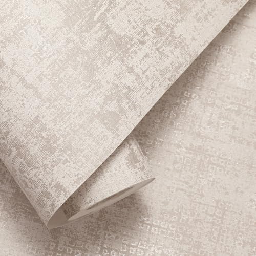Trafagala Beige Brown Mix Plain Wallpaper Metallic Detailing Concrete Effect Wall Paper Roll No Match Wallpaper for Adults Kids Bedroom Living Room Hallway and Stairs