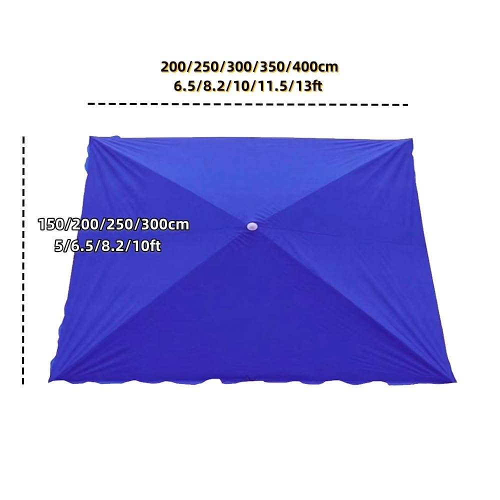 Parasole rettangolare di ricambio per ombrellone da giardino, 3 x 2 m, 3 x 3 m, 4 costine, tessuto per ombra da esterni (cachi, 350 x 300 cm)