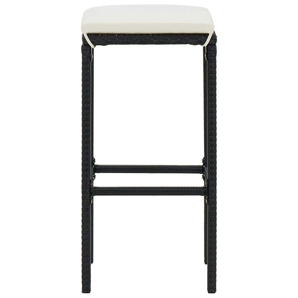 vidaXL Set Bar da Giardino 5 pz con Cuscini Polyrattan Nero