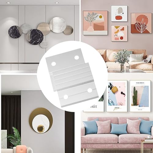 Image of DZS ELEC 8PCS French Z Shaped Suspension Clip Board Hanger Aluminum Hanging Picture Display Board Wall Protection Board Advertising Sign Fastener Wall Mounted Photo Frame with Screws Hanging Artwork