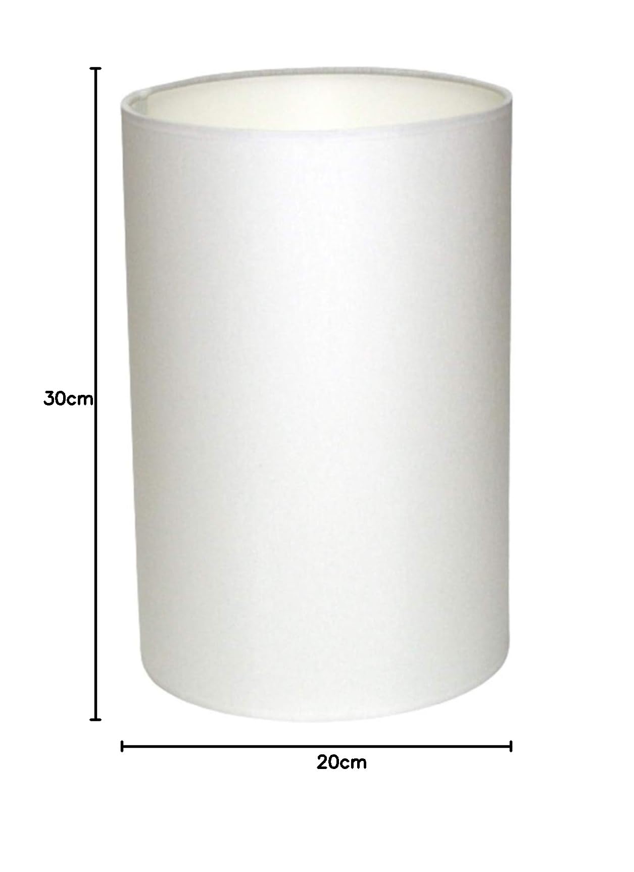 Abat-jour 200 x 300 mm de diamètre x hauteur | Rouleau | Coton blanc | pour douille E27 (grand) | Abat-jour 20 x 30 cm