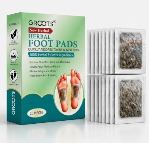 Image of GROOTS Bee Venom foot patch Detox Foot patches Pain Relief Detox patch Cleansing Toxin Remover Foot Pads Detoxify Stress Relief Sleep Patch for Detoxification For Men And Women (1 BOXES = 10 Patches) ((20 patches) foot pads - pack 5)