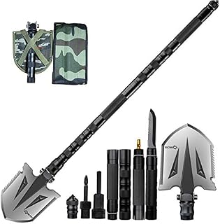 Antarctica Military Folding Shovel Multitool Compact Backpacking Tactical Entrenching Tool for Hunting, Camping