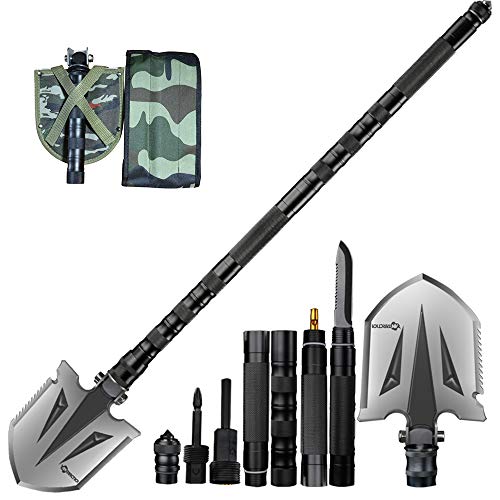Antarctica Military Folding Shovel Multitool Compact Backpacking Tactical Entrenching Tool for Hunting, Camping
