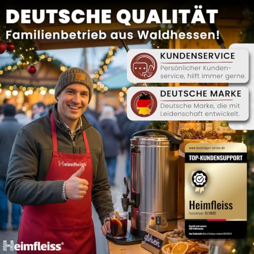 Foto von Heimfleiss® Glühweinkocher 10L Edelstahl mit Hahn & Abtropfschale (1500W)