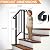 Outvita Handrails for Outdoor Steps, Black Wrought Iron Handrail Fits 1 Step, Transitional Handrail with Installation Kit, Stair Railing for Concrete Steps or Wooden Stairs